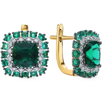 

Gold earrings with emeralds and diamonds sunlight sample 585