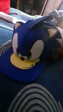 Gorra de béisbol con estampado de Sonic y hip hop, gorro de béisbol con estampado de dibujos animados, ajustable, color azul