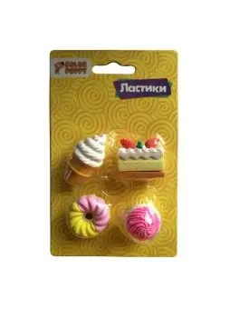 

Erasers "cakes" 4 PCs color puppy 95330