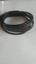 Precio al por mayor pulsera clásica de cuero genuino para hombres joyería de encanto de mano imán multicapa regalo hecho a mano para chicos geniales pulseira masculina