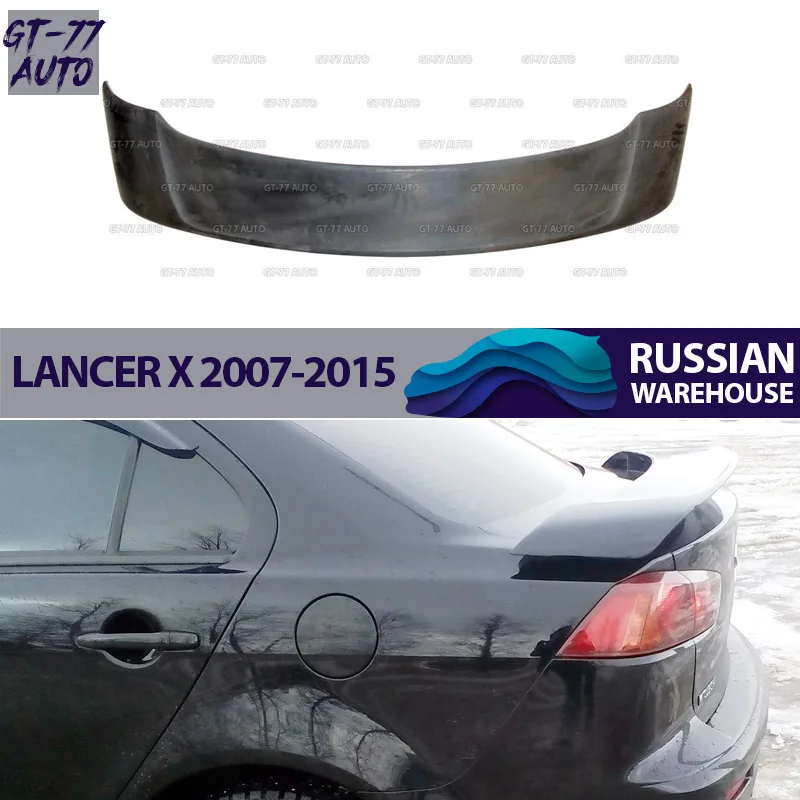 Spoiler on trunk lid case for Mitsubishi Lancer X 2007- saber exterior material ABS plastic styling tuning pad | Автомобили и
