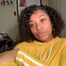 Peluca de Bob corto con onda de encaje en el agua, pelucas de cabello humano 13x4 con encaje frontal de Bob brasileño, corte Pixie Bob, peluca de cabello humano rizado