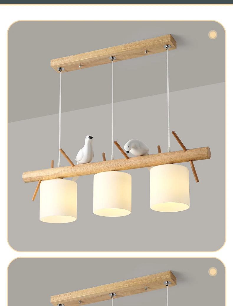 lowes chandeliers Nordic Wooden Pendant Lamp For Dining Table Kitchen Island Creative Bird Led Chandelier Modern Bar Cafe Trees Hanging Lighting crystal ceiling lights