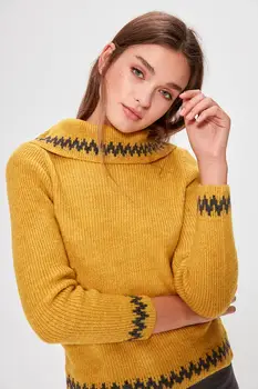 

Trendyol Mustard Boat Neckline Sweater Sweater TWOAW20KZ0429