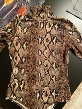 EIFER-Body de leopardo para mujer, Body Sexy ajustado, traje de cuello alto de manga larga, mono estampado