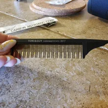 Peines profesionales negros para peluquería, peine trasero, peine Antiestático de dos carbono, conjunto de peine para corte de pelo