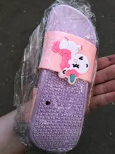 Suihyung-Zapatillas de unicornio arcoíris para niños y niñas, zapatos de playa para niños, pantuflas suaves para interiores