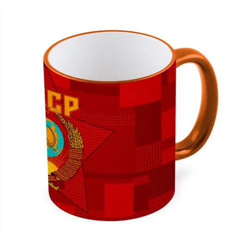 Mug with a full print of the USSR Whiteorange_cant