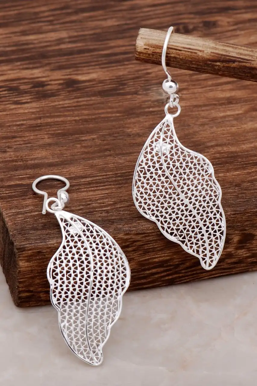 

Leaf Design Filigree Silver Earrings 4610 High Quality Hand Made Original Filigree Silver Jewellery Gift for Women