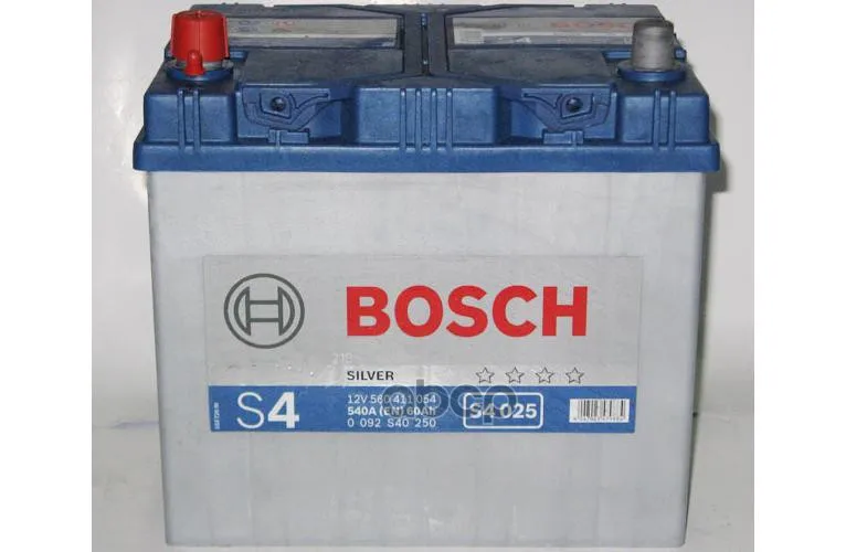 Аккумулятор Bosch S4 Silver 12v 60ah 540a Etn 1(L) B00 232x173x225mm 14.54kg Bosch арт. 0092S40250