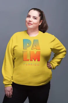 

Angemiel Wear Palm Florida Yellow Women Sweatshirts