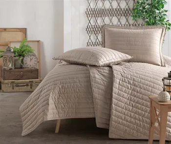 

Ranforce Multi Comfortable Bed for Singles Cover with Pompom PEDRA COFFEE
