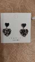 Dangle-Earrings Crystal Fashion Jewelry Grey Trendy Sweet Love-Heart Women Oorbellen