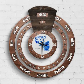 

Personalized Professional Professional Football Player Infinite Mayan Calendar Wooden Wall Clock-1