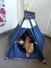 Cat Bed House Teepee Cushion Pet-Tent Puppy Available Outdoor Portable For Dog with Thick