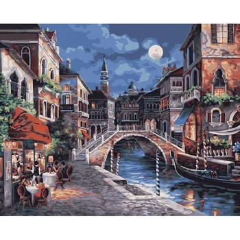 

"Night Venice" painting by numbers on canvas 40*50. Snow White. 350-cg