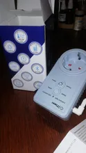 Enchufe de la UE, enchufe inteligente GSM, inglés, ruso, SMS, Control remoto, temporizador, controlador de temperatura con Sensor, enchufe de toma de corriente