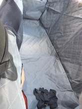 DEKO-Protector para asiento de coche para perros, hamaca de transporte con visión de malla para mascotas, Protector de seguridad, alfombrilla para asiento trasero de coche con cremallera y bolsillo para viaje