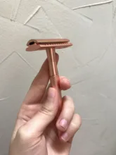 HAWARD-maquinilla de afeitar de doble filo para hombre y mujer, maquinilla de afeitar Manual clásica para la depilación, 20 hojas de afeitar, oro rosa