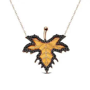 

925 Sterling Silver Plane Tree Branch Necklace