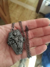 Reloj de bolsillo de cuarzo para hombre, colgante de cadena con calavera antigua, pesadilla antes de Navidad, de bronce, relojes bolsillo Vintage