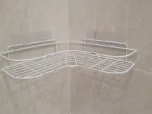 Organizer Rack Shelves Wall-Storage Showers Stainless-Steel Metal Kitchen Fitted Punch-Free-Firm