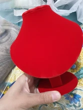 Calidad joyero terciopelo rojo pantalla titular boda anillo, collar, pulsera organizador de almacenamiento soporte de contador de la tienda escaparate