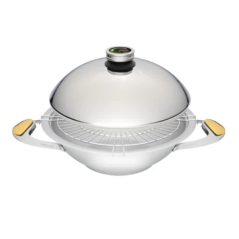 

Сковорода WOK Zepter 4,5 л 30 см, с двумя ручками, крышкой, сталь 316L