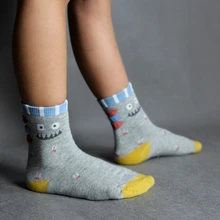 Calcetines de invierno gruesos de algodón para niño niña de dibujos animados bonitos calcetines suaves con estampado de Animal calcetines para niños 5 par/lote calcetines infantiles calcetines antideslizante niño