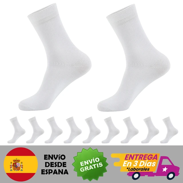 Men's and women's long socks combed cotton hositine for work leisure and sport long waist Pack9-12 White X 9