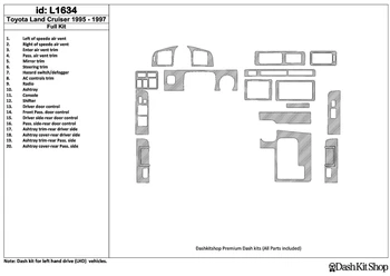 

Interior lining for Toyota Land Cruiser 1995-1997. Set L1634.