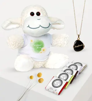 

Personalized Plush Lambkin Enamel Necklace and Chocolate Gift Set-14