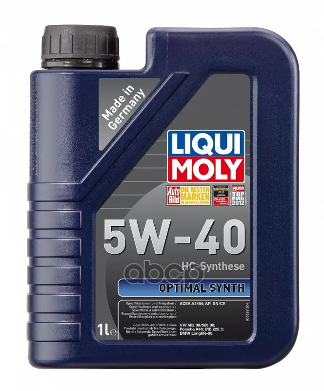 Liqui moly 5w-40 Sn/Cf Optimal Synth 1л(Hc-Синт.Мотор.Масло) Sae 5w40 Optimal Synth Liqui Moly 1л 3925