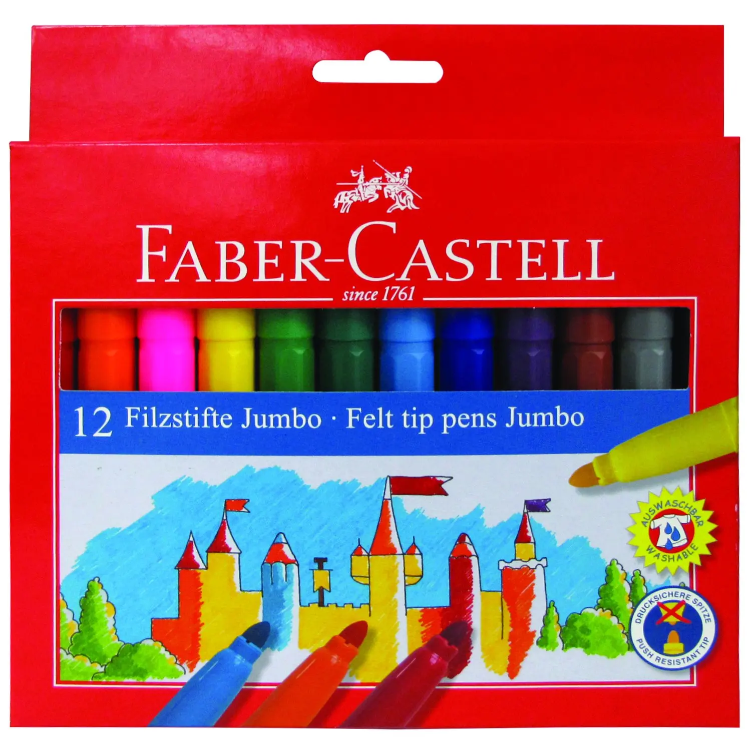 Фломастеры Faber Castell Замок Jumbo 12 шт 554312 | Канцтовары для офиса и дома