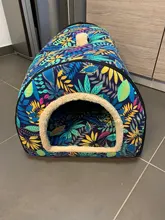 Cama para mascota cálida desmontable para invierno, caseta para dormir de perro, nido de gato suave para gatito y cachorro, cueva cómoda, diseño de lazo, lavado a mano