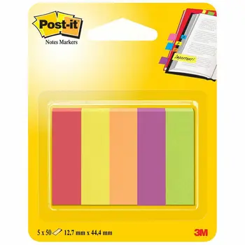 

Post it®Pacakge pack, 12,7x44,4mm, assorted colors, 250 sheets