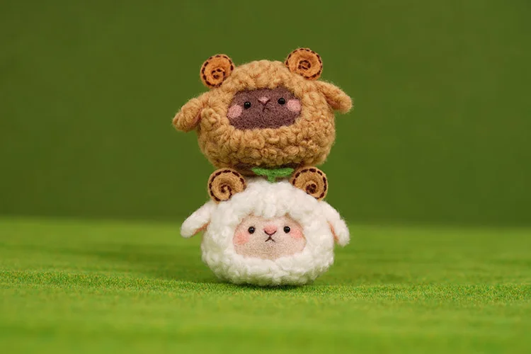 Cute Sheep Cartoon Animal Toy Doll Needle Felting Kit needle felting kit wool felting kit needle felting painting kit DIY kuat Wool Needle Felt Sheep Needlework Kit for DIY Kids Children