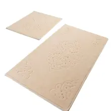 Коврики для ванной нескользящие Противоскользящие коврики Нескользящие противоскользящие османские хлопковые бежевые 2'Li набор 60X100 см-50X60 см