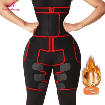 

High Waist Thigh Trimmer Double Compression Waist Trainer Neoprene Sauna Sweat Body Shaper Tummy Coontrol Butt Lifter Shapewear