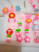 Anillos de dibujos animados ajustables OOTDTY de 25/50/100 Uds. Para niñas, accesorios de vestir, juguetes de fiesta para niños, regalo bonito para niñas