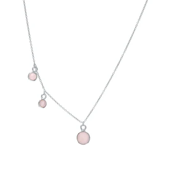 

Silver necklace with quartz and pearls cultured sunlight sample 925