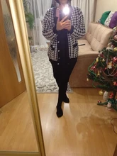 FSDA-suéter de manga larga con cuello de pico para mujer, cárdigan negro con botones y pata de gallo, de punto, holgado, de gran tamaño, informal, otoño e invierno, 2020