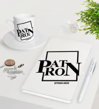 

Personalized Boss White Notebook Pen Turkish coffee Cup Seti-13