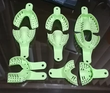 10 uds/set plástico Dental de acero impresión bandeja de impresión de malla de metal 10 Uds de plástico materiales de Metal impresión Dental bandejas