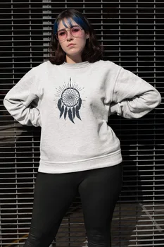 

Angemiel Wear Feathered Earrings White Women Sweatshirts