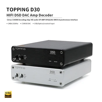 

TOPPING D30 HiFi DAC Audio Converter CS4398 USB XMOS DAC 24Bit 192KHz Coaxial Optical Fiber Decoder Amplifier