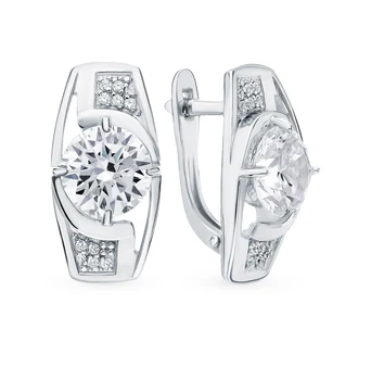 

Silver earrings with cubic zirconia sunlight sample 925