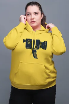 

Angemiel Wear Cinema Camera Yellow Women 'S Hooded Sweatshirt