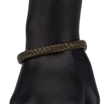 

Leather bracelet (genuine leather, magnetic lock, green) 55304