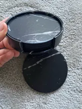 Marble Coaster Cup-Mat Table-Pad-Holder Clean-Placemats Coffee Round Drink 6PCS To Easy